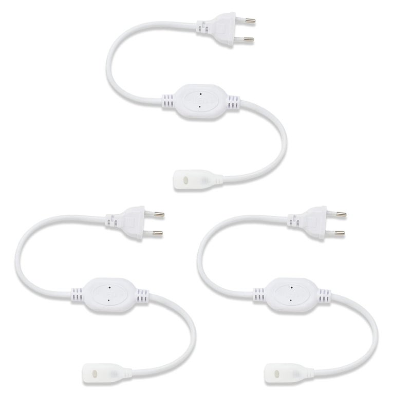 MURPHY 220V AC PIN Connector/Adaptor/Cable for LED (SMD 2835-120 LED/Mtr.) Rope Light (Pack of 3), White - Image 1