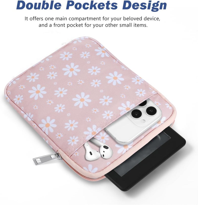 Dadanism Protective Case 6-7 Inches for New 7" K-indle P-api Kindle Colorsoft Signature Edition, 6" K-indle 11th Generation, 6" Kobo Clara BW, Electronic Reader K-indle Oasis, Light Pink - Image 4