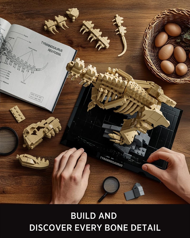 Nifeliz T. Rex Fossils Model Building Set, Tyrannosaurus Rex Dinosaur Skeleton Building Set for Adults, Ideal Gift for Fossils Lovers (826 PCS, NF10343) - Image 5
