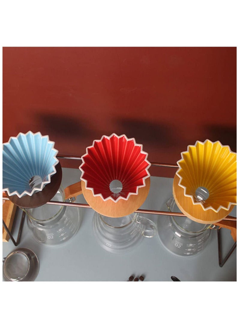 هومستر قمع ترشيح وتقطير القهوة المختصة مموج وعاء فلتر جهاز تقطير بطريقة V60 مصنوع من السيراميك مقاس 02 مناسب 1 الى 4 كوب - Image 5