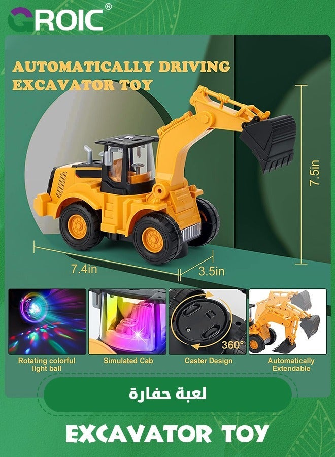 GROIC Excavator Truck Kids Toys,Digger with Electric Universal Wheel Children Car Toys Light and Music,Electric Excavator,Electric Engineering Vehicle Toy  - Image 3