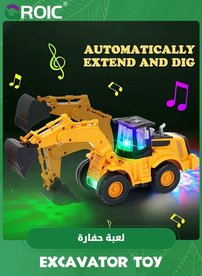 GROIC Excavator Truck Kids Toys,Digger with Electric Universal Wheel Children Car Toys Light and Music,Electric Excavator,Electric Engineering Vehicle Toy  - Image 5