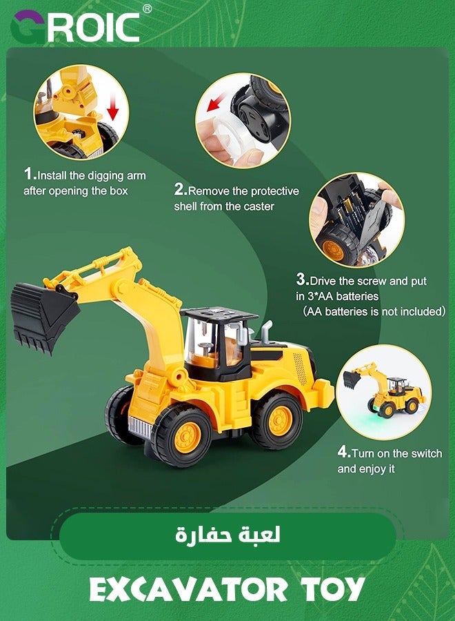 GROIC Excavator Truck Kids Toys,Digger with Electric Universal Wheel Children Car Toys Light and Music,Electric Excavator,Electric Engineering Vehicle Toy  - Image 2