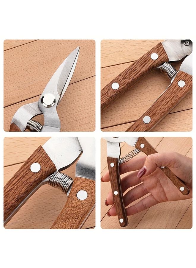 1pc Garden Pruner Stainless Steel Blade Automatic Spring Action for Fruit Picking Grafting - Image 5