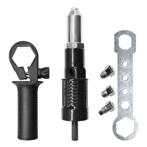 Tuxihapp Pop Rivet Gun Adapter Kit Rivet Drill Tool with 24mm32mm40mm48mm Rivets Heads Cordless Electric Power Drill Adaptor Attachment 1SET - Image 1