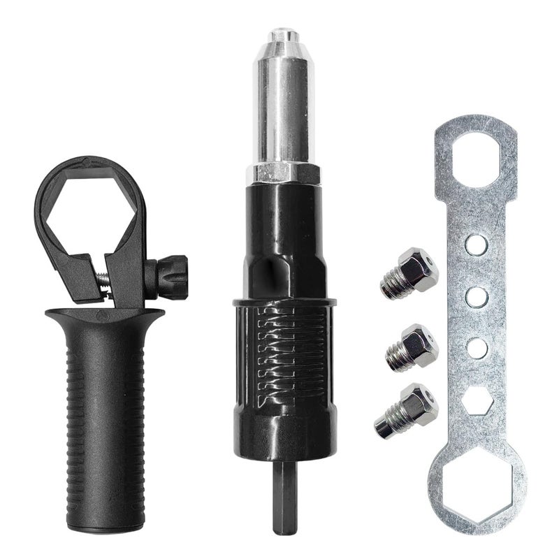 Tuxihapp Pop Rivet Gun Adapter Kit Rivet Drill Tool with 24mm32mm40mm48mm Rivets Heads Cordless Electric Power Drill Adaptor Attachment 1SET - Image 2