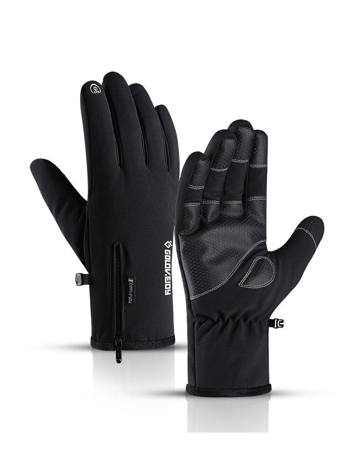 Golovejoy Outdoor Waterproof Plush Warm Sports Climbing Ski Riding Gloves 