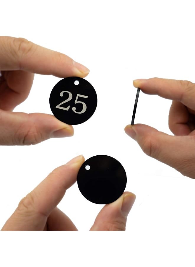 erorex Acrylic Id Number Tags Key Tags With Key Rings Black 0 50  - Image 3