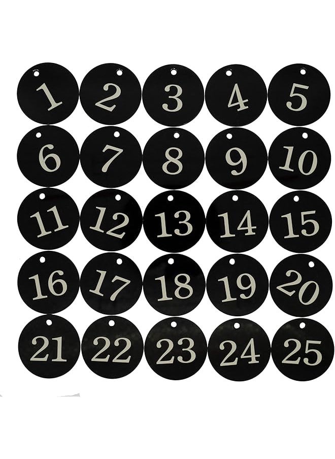 erorex Acrylic Id Number Tags Key Tags With Key Rings Black 0 50  - Image 1