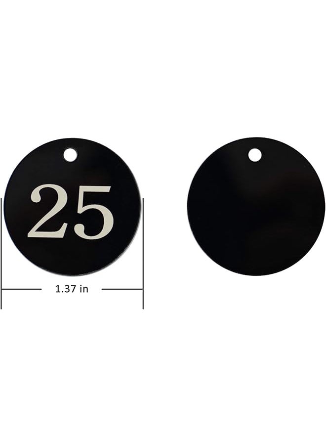 erorex Acrylic Id Number Tags Key Tags With Key Rings Black 0 50  - Image 2