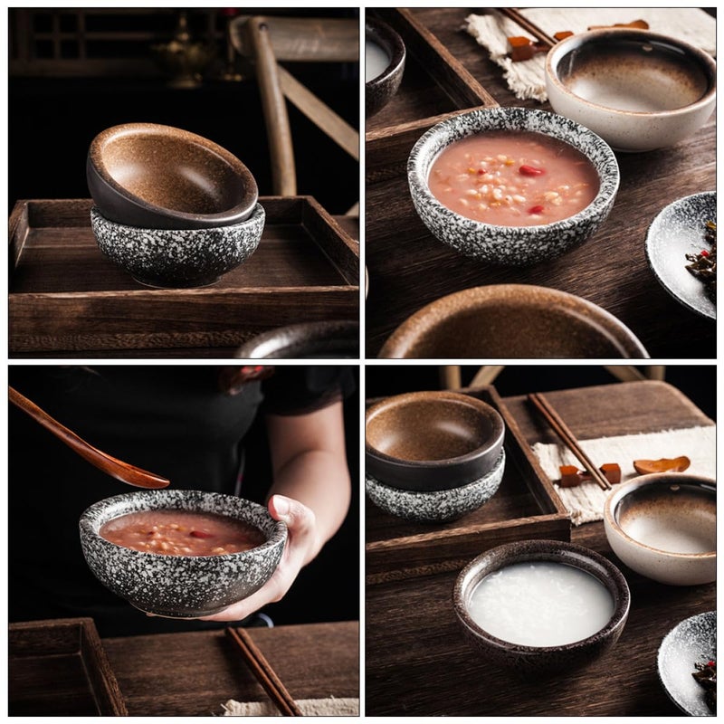 Japanese Style Ceramic Ramen Bowls Set of 3 360ml Thick Lip Round Soup Noodle Bowls - Image 5
