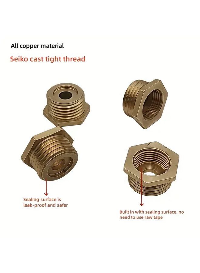 Brass Connector Adapter 2pcs US Standard 9 16 To G1 2 Thread Conversion Fittings - Image 3