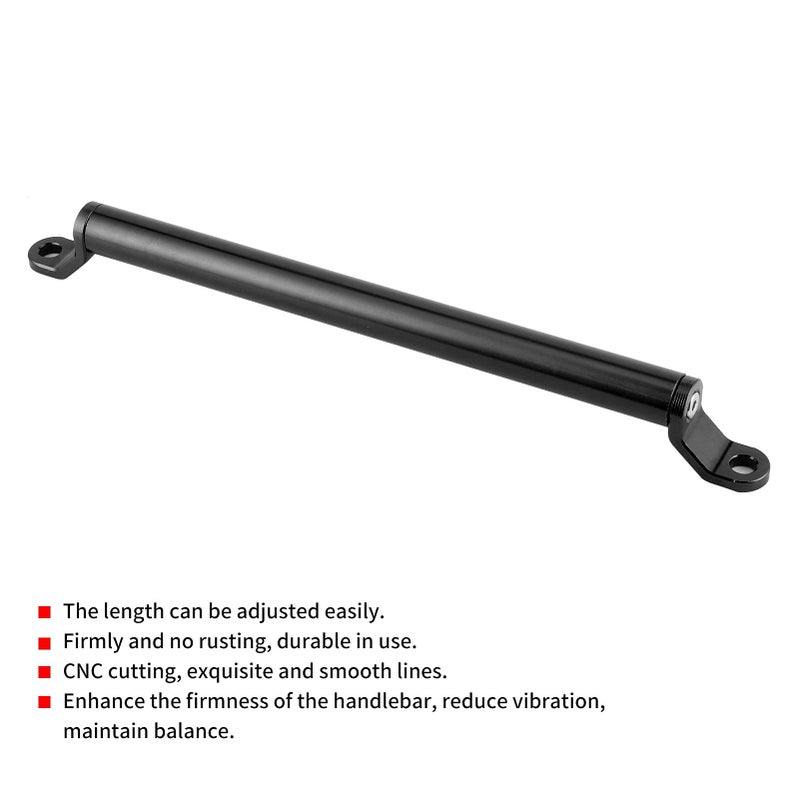 KIMISS Motorcycle Balance Bar - Aluminum Alloy CNC Motorbike Balance Bar Crossbar Handlebar Extended Reinforcement (Black) - Image 2
