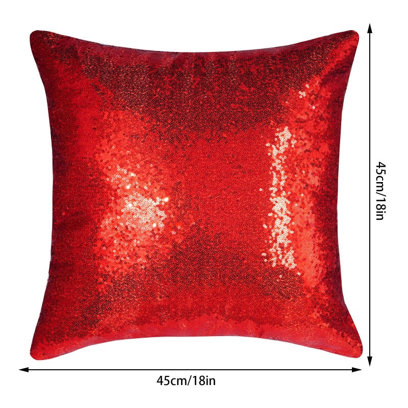 Miayon Red Sequin Pillow Covers Square Glitter Pillow Cases Decorative Sparkling Throw Pillow Covers Cushion Case for Bed Sofa Bedroom Living Room Valentine's Day Wedding Home Decor (18""x18"" 4 Pack) - Image 2