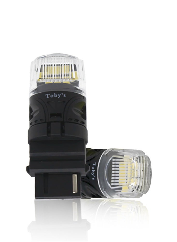 Toby's Toby's Super Bright Power T20 3156 16SMD LED Bulbs with 4218 Chip replacement for Back Up Reverse Brake Lights (White)  - Image 1