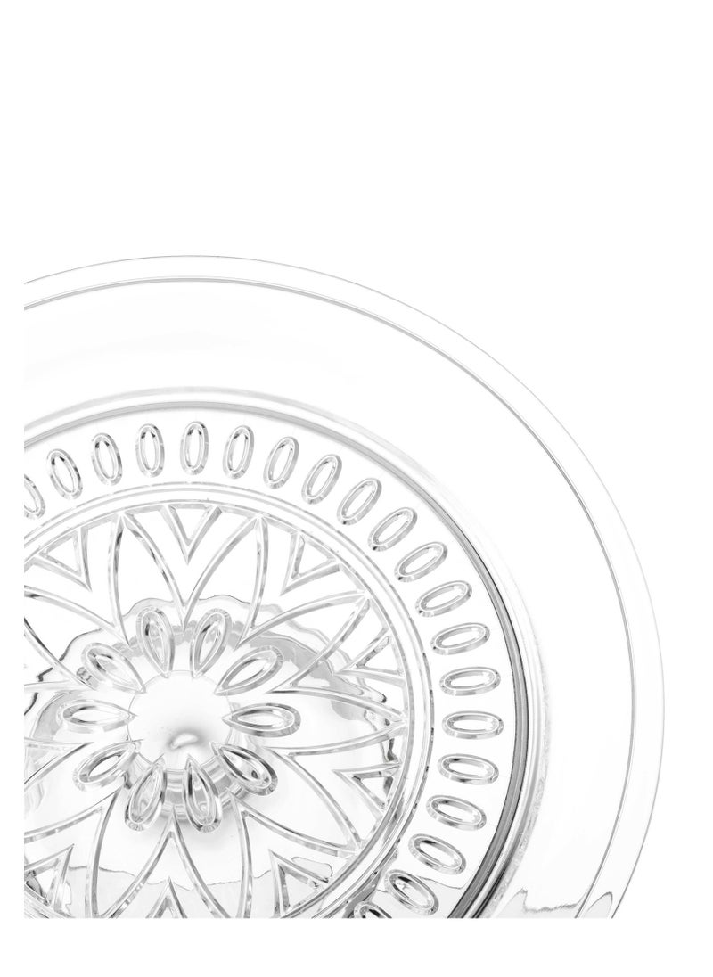 Abareek Al Safa Transparent circular cake and dessert serving stand with a distinctive design  - Image 3