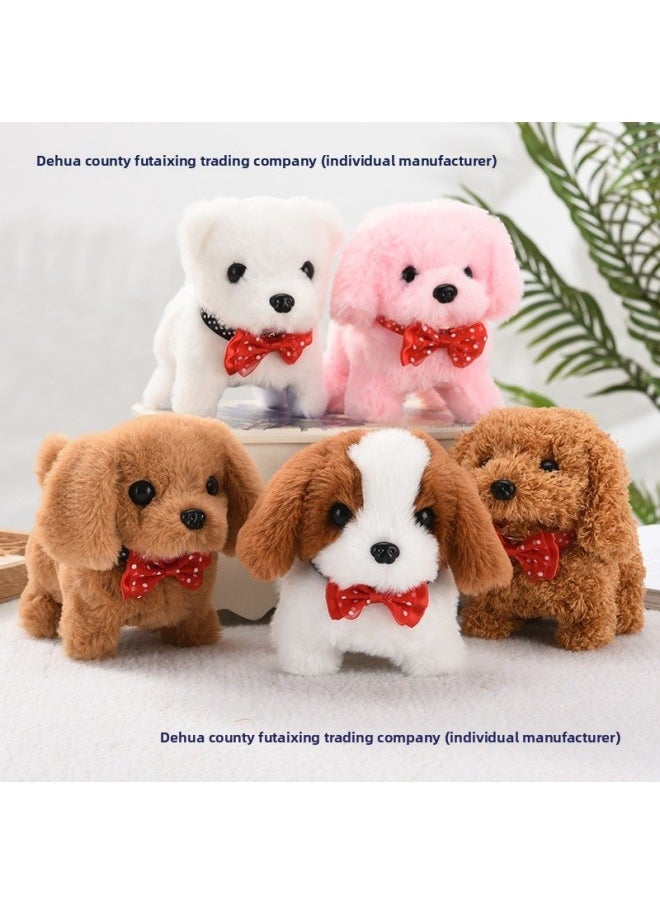 Toy Dog Children Plush Electric Toy Walking Dog Electric Dog Stall Electronic Puppy Pet-Color:Bell Golden Retriever (tie Dye Gray)  - Image 3
