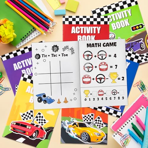 JAPBOR Race Car Coloring Books - 24PCS Mini Racing Cars Activity Color Books Bulk for Kid Party Favors, Truck Transportation Themed Small Colouring Pages for Birthday Gifts Class Drawing Painting Game - Image 5