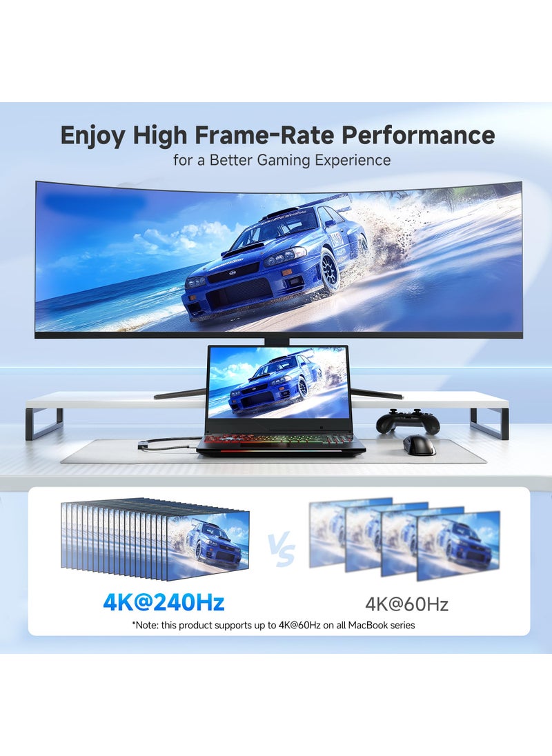 Cable Matters Cable Matters 48Gbps USB C to HDMI 2.1 Adapter, Supports 8K 60Hz / 4K 240Hz HDR, Thunderbolt 4 to HDMI 2.1, HDMI 2.1 to USB C Adapter, Compatible with Thunderbolt 5 - Max Resolution on Mac is 4K@60Hz  - Image 4