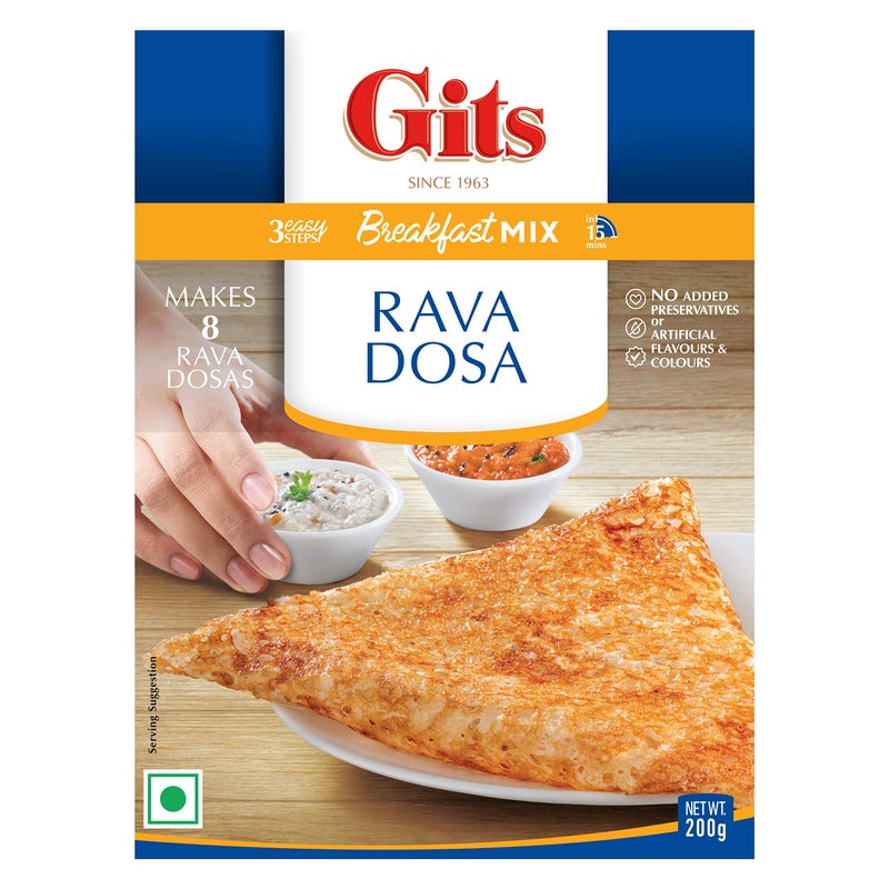 Gits Rava Dosa Breakfast Mix, 800g (Pack of 4 X 200g Each) - Image 3