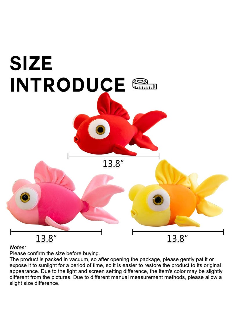 SOLARAE Cute Yellow Goldfish Plush Toy - Soft and Fluffy Stuffed Animal Pillow, Perfect Gift for Kids, Home Decor, Parties, Holidays, and Loved Ones - Vacuum Packaged for Easy Gifting. - Image 5