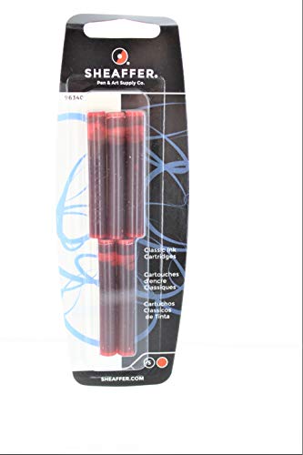 Sheaffer Skrip Fountain Pen Ink Cartridges Red - Pack of Five - Image 1