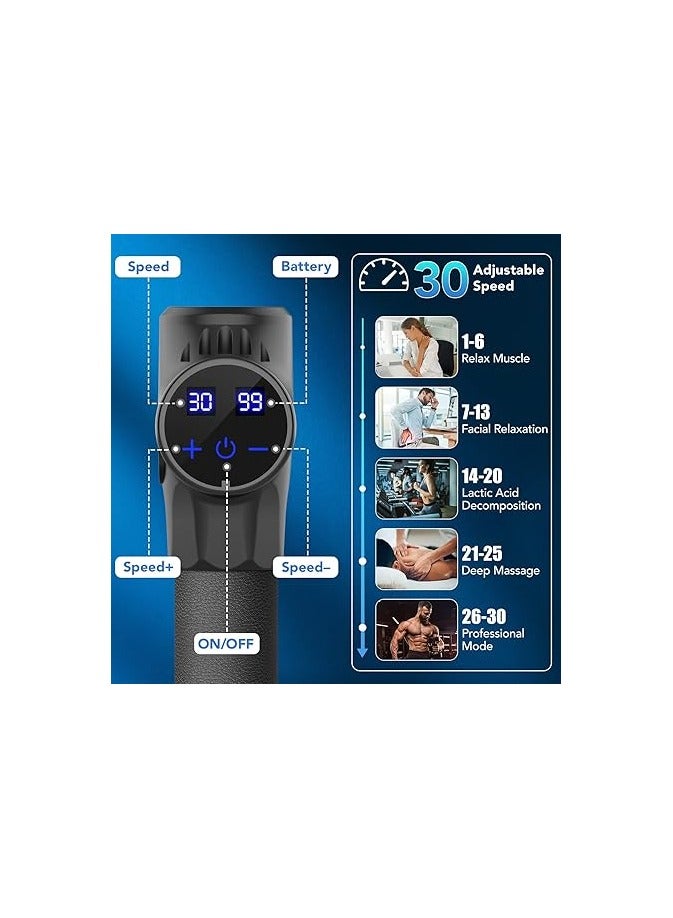Generic WELTEAYO Muscle Massage Gun, Handheld Deep Tissue Muscle Relief Massager, Portable Personal Massage Gun for Exercising Pain Relief (30 Speeds-6 Heads) - Image 3