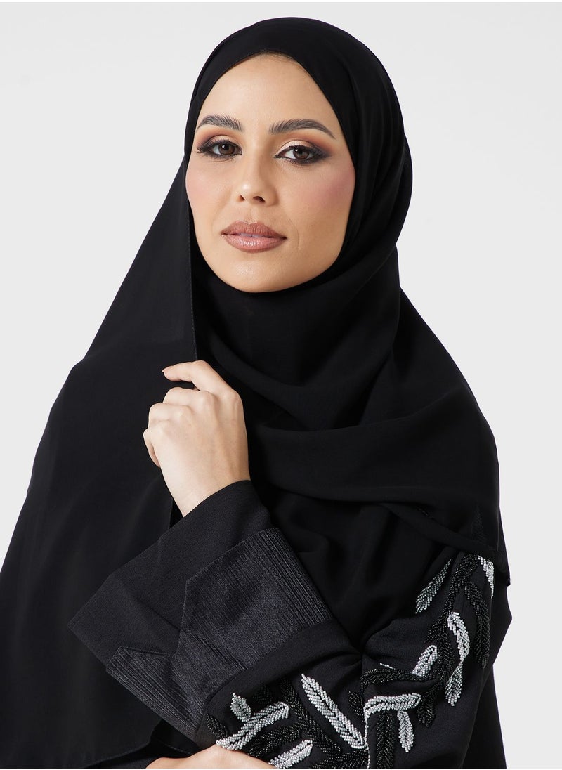 hayas closet - Embellished Front Open Abaya - Image 1