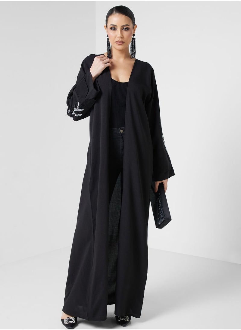 hayas closet - Embellished Front Open Abaya - Image 1