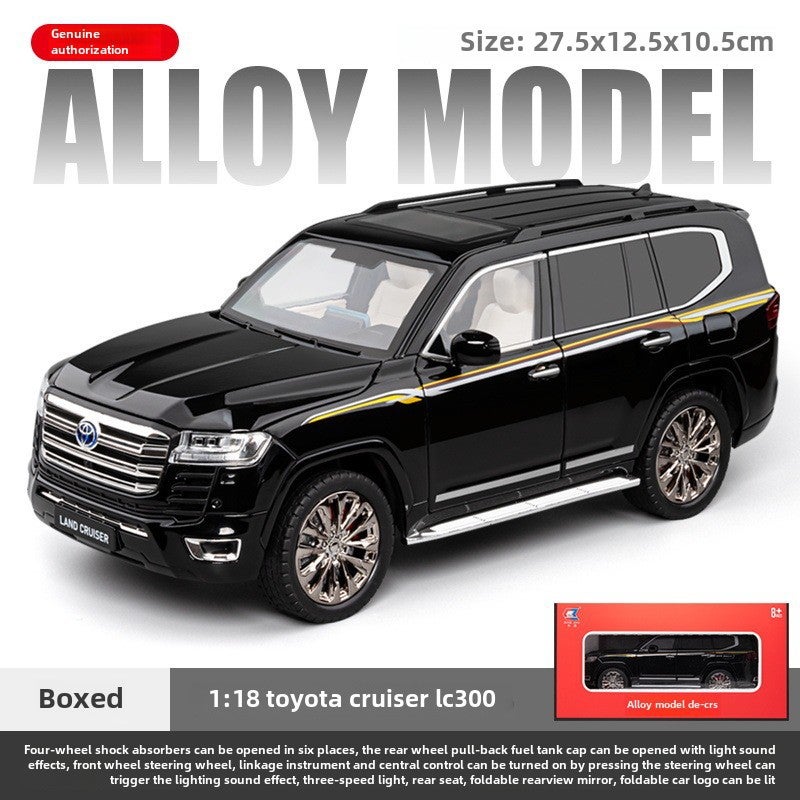 1:18 Toyota Land Cruiser LC300 Alloy SUV Model Black - Image 1