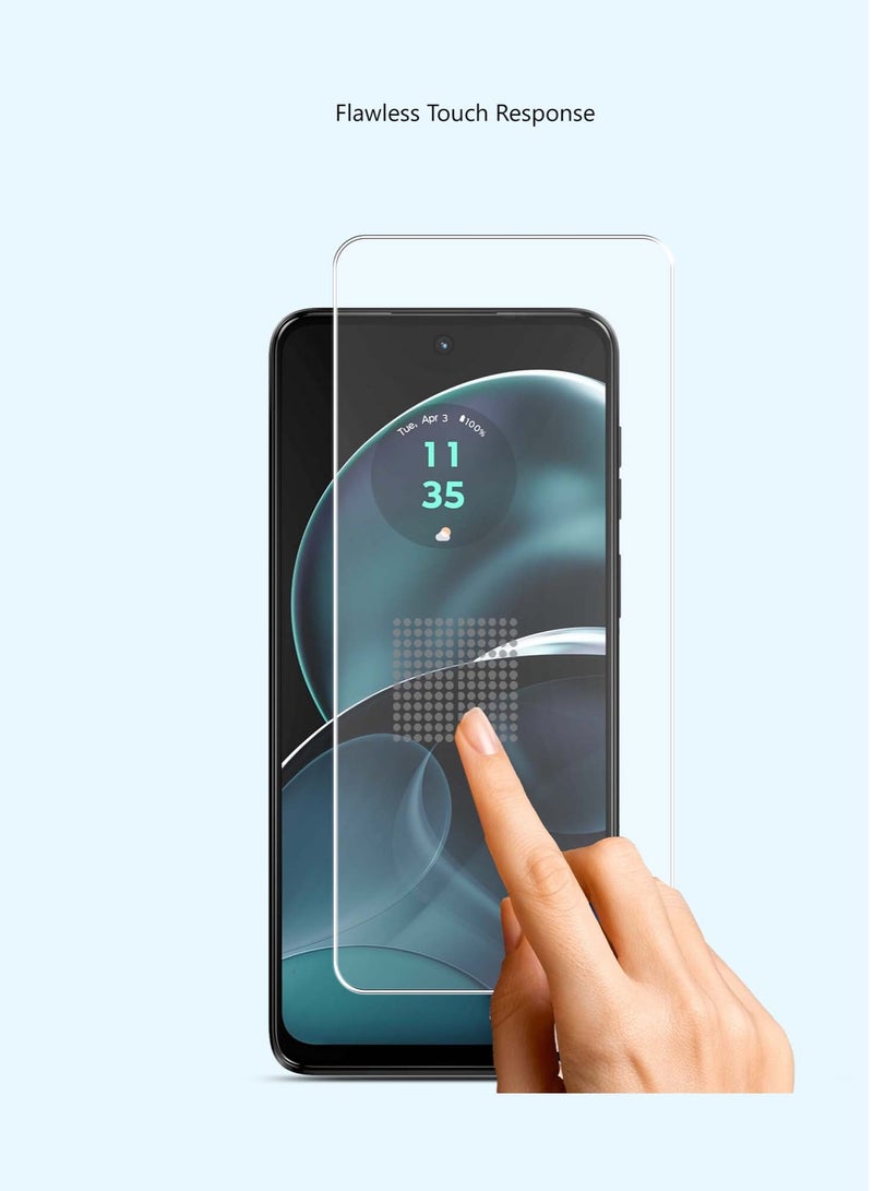 Techie قطعتان من واقي الشاشة الزجاجي عالي الدقة لهاتف Motorola Moto G14 - مضاد للانعكاس ومضاد للفقاعات وصلابة 9H 0.33 مم وحواف مستديرة وسهلة التركيب - Image 4