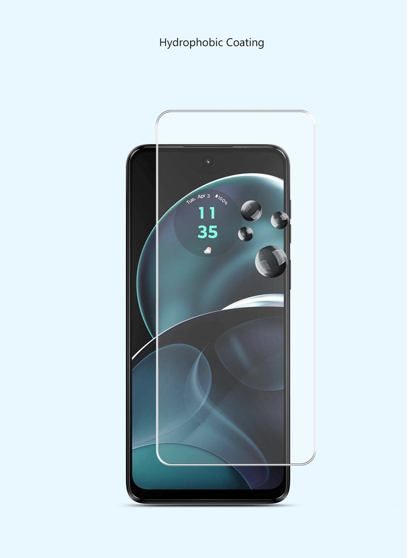 Techie قطعتان من واقي الشاشة الزجاجي عالي الدقة لهاتف Motorola Moto G14 - مضاد للانعكاس ومضاد للفقاعات وصلابة 9H 0.33 مم وحواف مستديرة وسهلة التركيب - Image 3