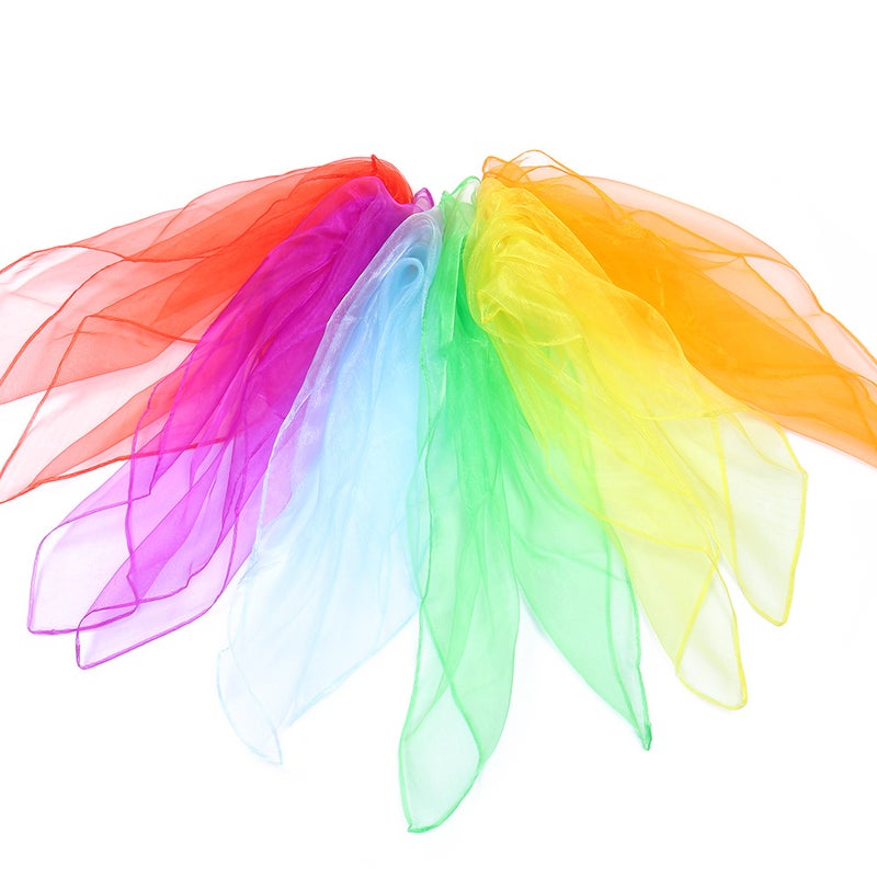 60Cm Solid Color Chiffon Scarf Children Dance Performance Magic Small Silk Scarf Square Scarf Nylon Game Scarf - Image 2