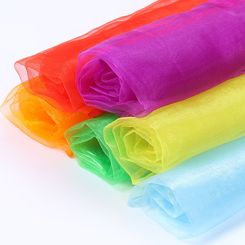60Cm Solid Color Chiffon Scarf Children Dance Performance Magic Small Silk Scarf Square Scarf Nylon Game Scarf - Image 5