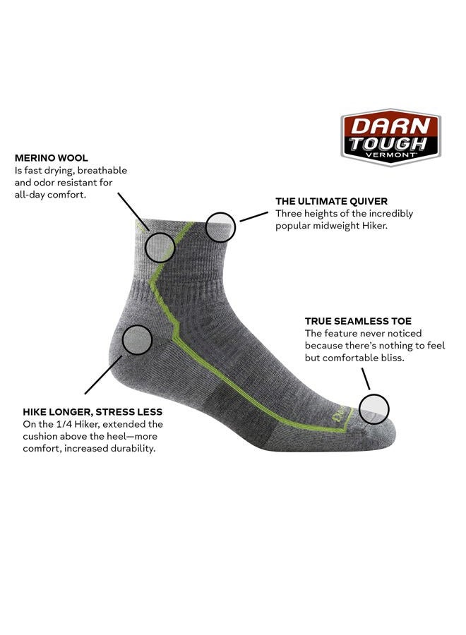 Darn Tough Tough (Style 1959) Men's Hiker 1/4 Midweight with Cushion Sock (Onyx, X-Large) - Image 3