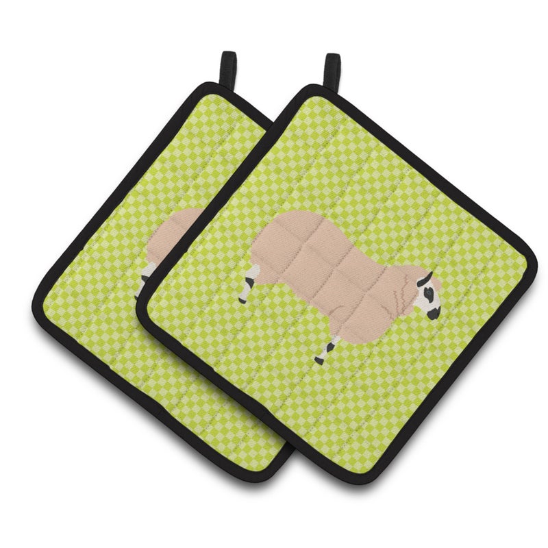 Caroline's Treasures ""Caroline's Treasures Kerry Hill Sheep Green Decorated Pot Holder  7.5"""" x 7.5"""""" 
