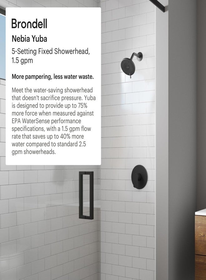 Brondell Nebia Yuba Fixed Shower Head, 5- Setting, Precision Nozzle, Chrome - Image 2