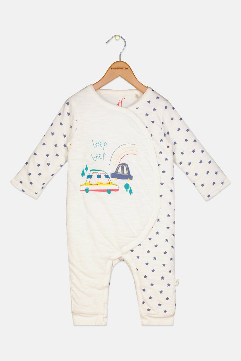 Hamleys Toddlers Boy Graphic Print Long Sleeve Bodysuits, White - Image 2