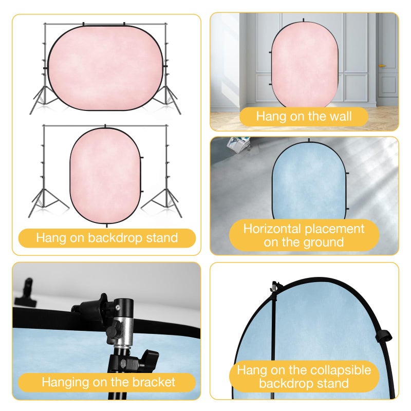 Kate 5x6.5ft(1.5x2m) Collapsible Backdrop Pink Blue Texture Pop up Backgrounds Collapsible Photography Photoshoot Prop - Image 4