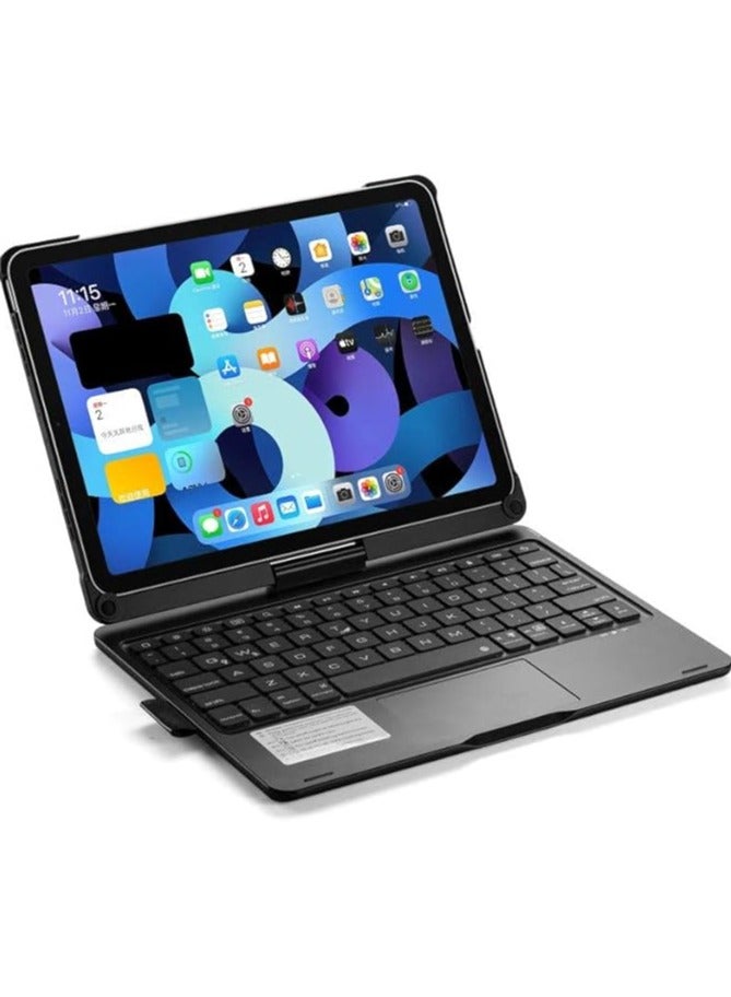 erorex iPad Keyboard Case Folio Combo for iPad 10.9 10th Gen 2022 with Rotatable Backlit Keyboard Trackpad Smart Connector English & Arabic with Screen Protector in Elegant Black. - Image 3