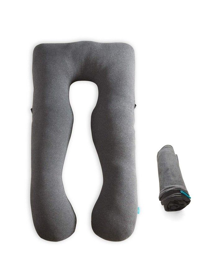 COSMOPLUS Pregnancy Pillow Cover U Shaped Full Body Pillow Case Cover For Maternitystretchy Cool Breathable Jersey Fabric Provides Sleep And Pregnancy Supportheather Grey - Image 2