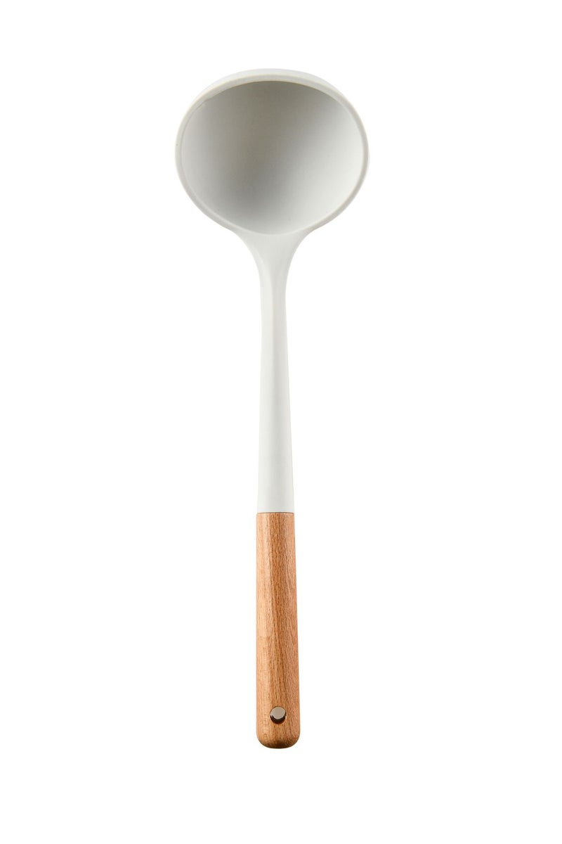 Milky White Wooden Handle Silicone Kitchen Cooking Set 12-Piece Kitchen Tool Set 12-Piece Kitchen Set - Image 1
