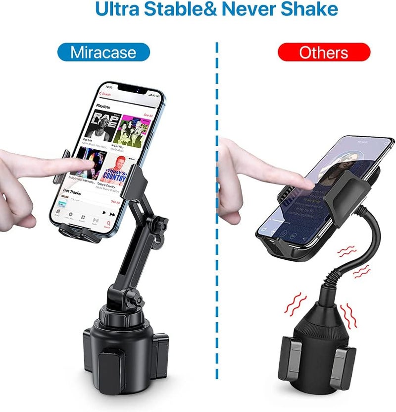Miracase [Upgraded Version Cup Phone Holder for Car, Universal Adjustable Long Neck Car Phone Mount Cradle Friendly Compatible with iPhone Samsung Google and All 4.0-7.0 inches Smartphones - Image 1