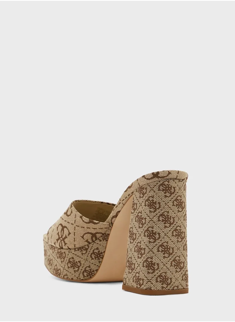 GUESS Jadah3 Oversized Logo High Heel Sandals