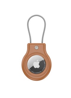 For Apple AirTag Protective Case Apple Tracker PC Security Lock Anti-lost Hanging Buckle Tracker Protective Case-Color:Brown