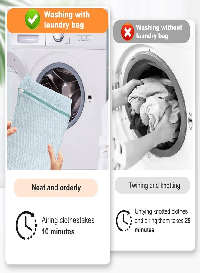 NAHADS 4-Piece Blue Medium Durable Organic Cotton Mesh Laundry Bags with Sturdy Zippers and Breathable Mesh are Delicate Laundry Bags for Underwear, Clothes, Pants and Socks - Image 2