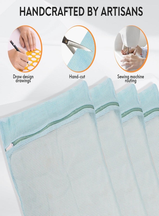 NAHADS 4-Piece Blue Medium Durable Organic Cotton Mesh Laundry Bags with Sturdy Zippers and Breathable Mesh are Delicate Laundry Bags for Underwear, Clothes, Pants and Socks - Image 3