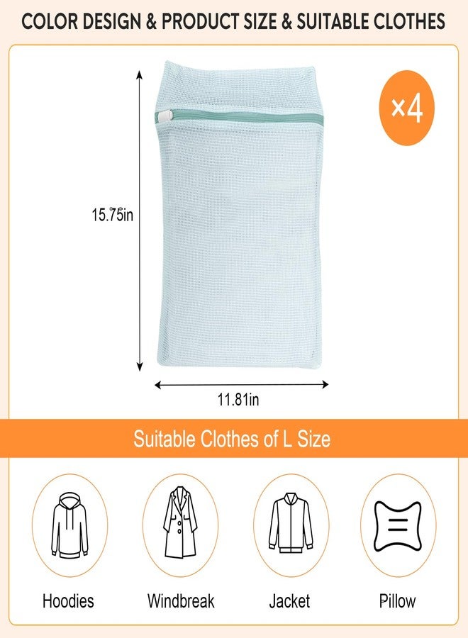 NAHADS 4-Piece Blue Medium Durable Organic Cotton Mesh Laundry Bags with Sturdy Zippers and Breathable Mesh are Delicate Laundry Bags for Underwear, Clothes, Pants and Socks - Image 4