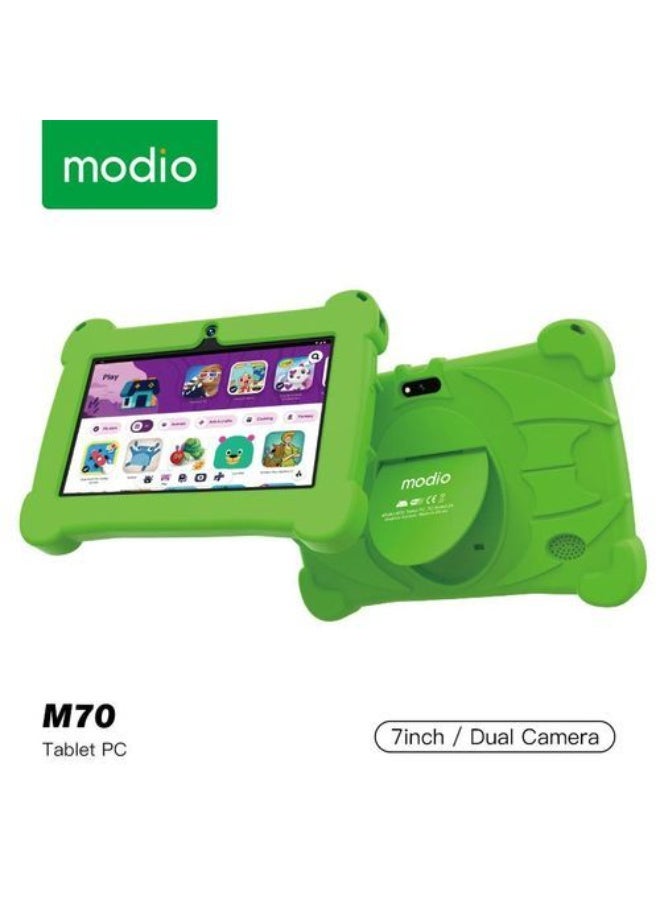 موديو جهاز لوحي للأطفال Modio M70، شاشة عالية الدقة 7 بوصة، كاميرا مزدوجة، نظام أندرويد 7.0، سعة تخزين 8 جيجابايت، بطارية 3000 مللي أمبير/ساعة، يدعم لغات متعددة (أزرق) - Image 1