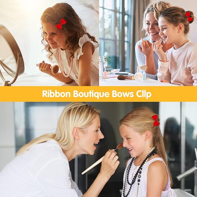 Sibba 10 Pieces Ribbon Hair Bows Alligator Clips Barrettes Ponytail Holder Cheerleading Hairpin Halloween Cosplay Christmas Easter Party Styling Accessory for Women Green